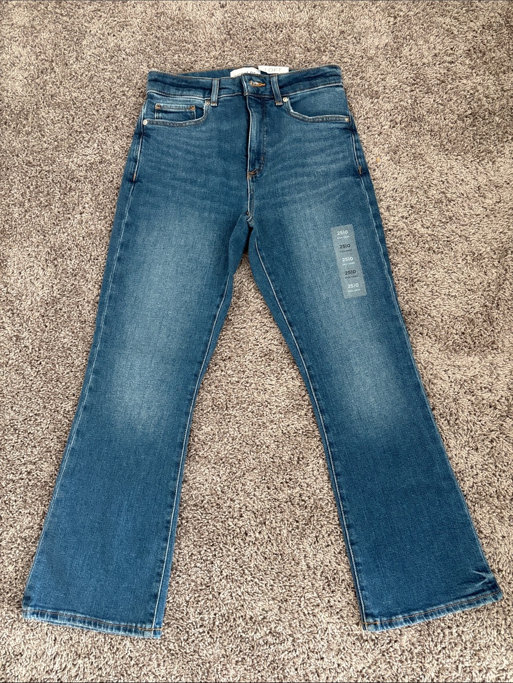 Classic High-Rise Kick Crop Flared Jeans - Blue